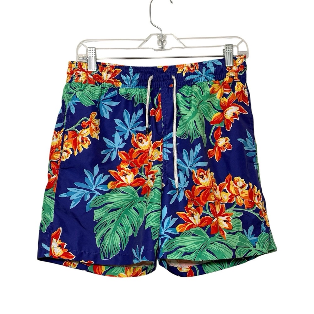 Polo Ralph Lauren Tropical Flowers Swim Shorts Trunks Pockets 5" Men's Small